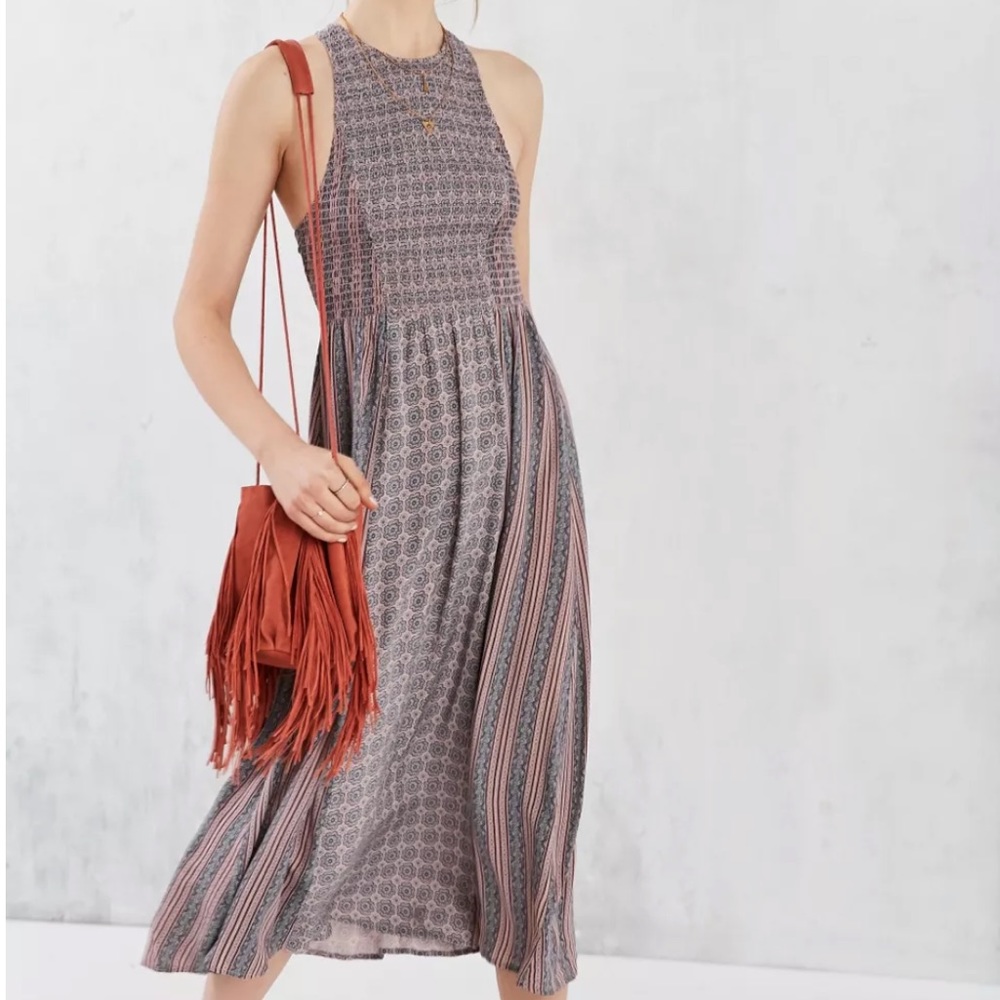 UO Kimchi Blue Joclyn Smocked Bodice Midi Dress